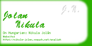 jolan nikula business card